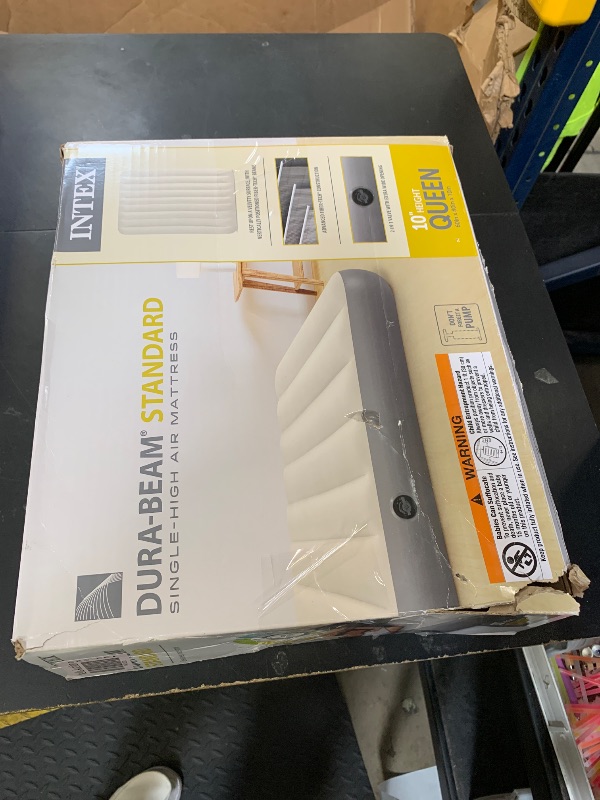 Photo 1 of Intex 64103E Dura-Beam Standard Single-High Air Mattress: Fiber-Tech - Queen Size - 10in Bed Height - 600lb Weight Capacity - Pump Sold Separately