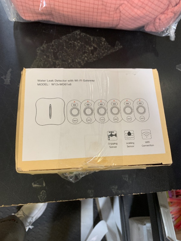 Photo 1 of WiFi Water Leak Detector for Home with App Notification, 1 Gateway + 6 WD61 Sensor, 120dB Water Flood/Drip Alarm for Basement/Kitchen/Bathroom/Toilet/Laundry Room, Sink/Drain/Pipe/Faucet Leakage Alert