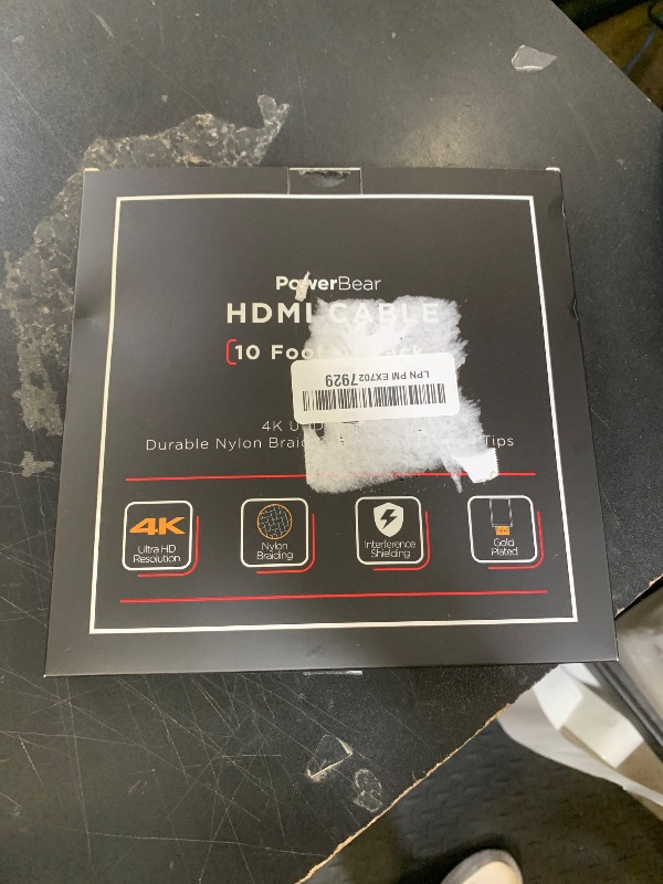 Photo 1 of PowerBear 4K HDMI Cable 10 ft | High Speed Hdmi Cables, Braided Nylon & Gold Connectors, 4K @ 60Hz, Ultra HD, 2K, 1080P, ARC & CL3 Rated | for Laptop, Monitor, PS5, PS4, Xbox One, Fire TV, & More
