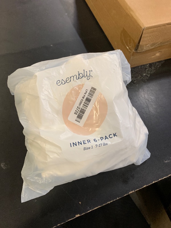 Photo 1 of Esembly Cloth Diaper Inner - Organic Cotton Fitted Diaper- Soft, Ultra-Absorbant, Trim-Fitting Layer to Pair with Waterproof Outer for Blowout-Proof Diapering - 6-Pack, Size 1 (7-17lbs)