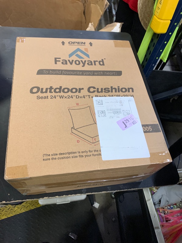 Photo 1 of Favoyard Outdoor Seat Cushion Set 24 x 24 Inch Waterproof & Fade Resistant Patio Furniture Cushions with Removable Cover, Handle and Adjustable Straps for Chair Sofa Couch