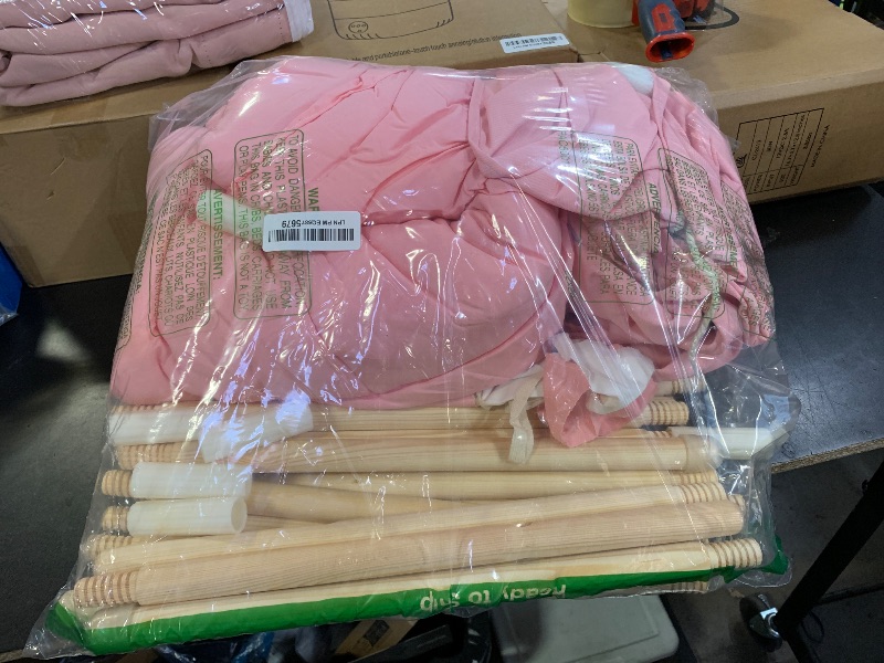 Photo 1 of WIRHAO Teepee Tent for Kids with Padded Mat Cotton Canvas Kids Tent with Pompom for Toddlers Indoor Play Tent for Girls Boys with Stars Lights, Carry Bag, Banner Flag (Pink)