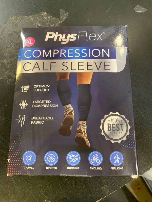 Photo 1 of Calf Compression Sleeves for Men and Women - Footless Compression Socks Support for Varicose Vein, Nursing, Pregnancy, Running - PhysFlex Leg Sleeve Brace for Shin Splints, Pain Relief (Pink, X-Large)