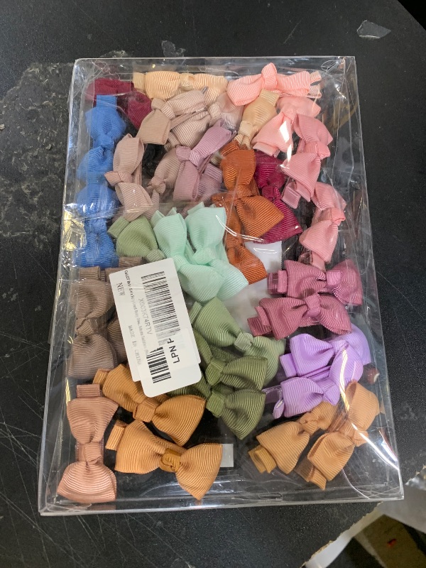 Photo 1 of CÉLLOT Baby Hair Clips 50PCS Baby Girls Fully Lined Baby Bows Hair Pins Tiny 2" Hair Bows Alligator Clips for Baby Girls Infants Toddlers in Pairs