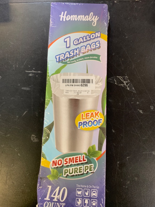 Photo 1 of 1 Gallon 140 pcs (0.8-1 Gal) Small Clear Trash Bags, Strong 0.8 Gallon 1 Gallon 1.2 Gallon Garbage Bags, Bathroom Trash Can Bin Liners,Mini Bags Waste Basket Liner,Fit 3,4.5 Liter, 0.8-1.2 Gal?1C140)