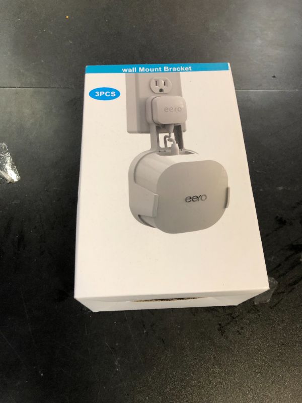 Photo 1 of COOLWUFAN Outlet Wall Mount Holder for eero 6 or eero 6+ mesh Wi-Fi System [NOT Fit for eero mesh], No Messy Wires, Easy to Install Mount Holder for eero 6 & eero 6+ mesh Wi-Fi System (3 Pack)