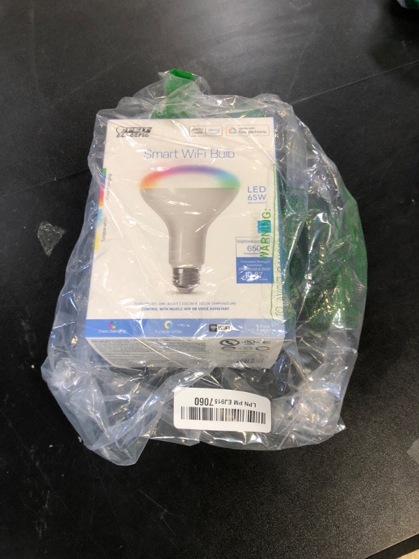 Photo 1 of Feit Electric BR30 Smart Flood Light Bulb,2.4GHz WiFi Color Changing and Dimmable, No Hub, Works with Alexa or Google Assistant, BR30/RGBW/CA/AG, 65W, Multi-Color (RGBW), 1 Count (Pack of 1)