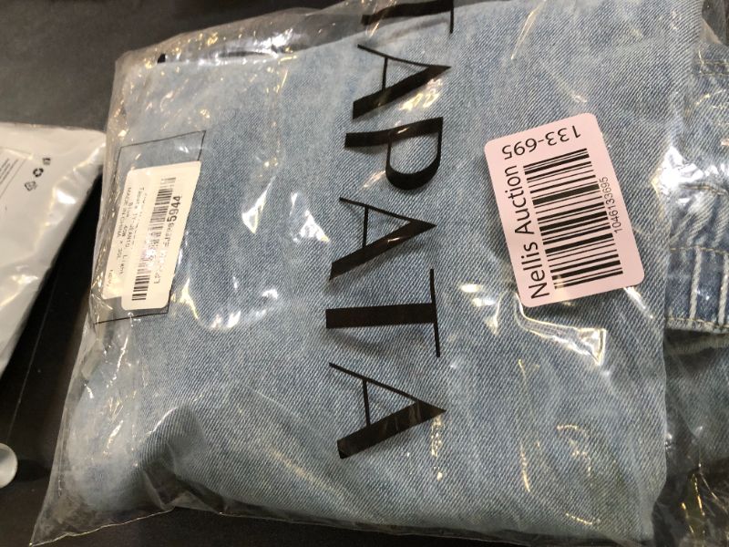 Photo 1 of Tapata Mens Cargo Jeans Loose Straight Leg Denim Work Casual Pants Elastic Waist Cotton 6 Pockets Slacks, Light Blue, 40W x 30L