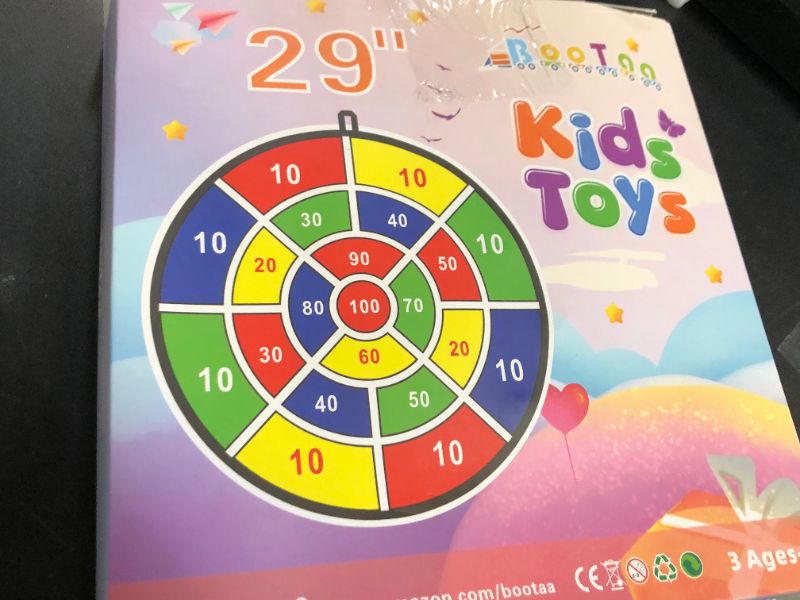 Photo 1 of 29" Large Dart Board for Kids, BooTaa Kids Dart Board with 12 Sticky Balls, Boys Toys, Indoor/Sport Outdoor Fun Party Play Game Toys, Birthday Gifts for 3 4 5 6 7 8 9 10 11 12 Year Old Boys Girls