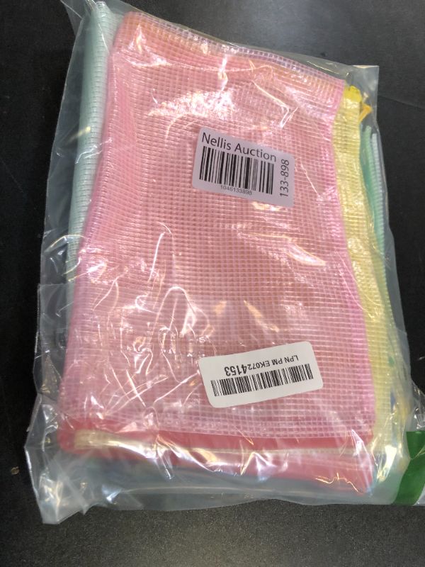 Photo 1 of 12pcs Large A4 Mesh Zipper Pouch File Bags YOPCDJ Reusable Zippered Pouches for Organizing Classroom, Board Game Storage, Puzzle Bags