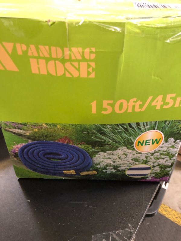 Photo 1 of 150 ft Expandable Garden Hose - 2025 New Upgraded Retractable Flexible Water Hoses 150 ft with 10 Function Spray Nozzle, Lightweight, Kink-free,Expanding Hose With 3/4" Solid Brass Fittings