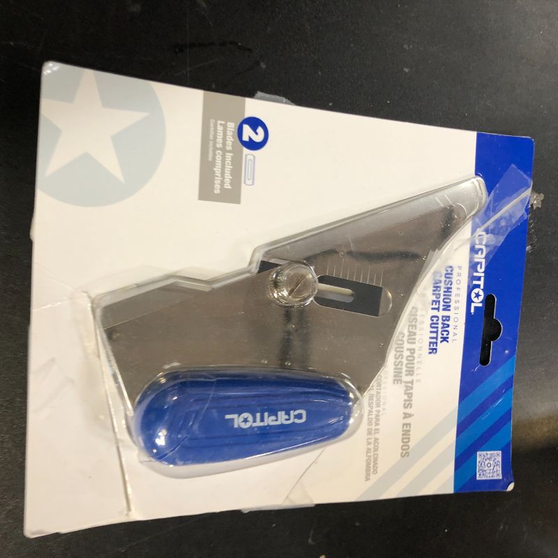 Photo 1 of Capitol 110551 Professional Cushion Back Carpet Cutter, 1" x 4.5" x 6.5", Blue/Silver