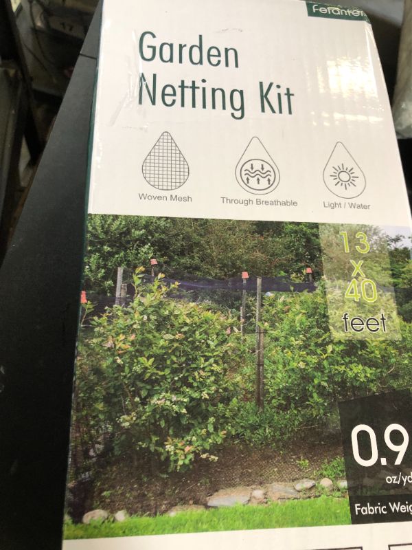 Photo 1 of Bird Netting for Garden, Fetanten 13 x 40 FT Netting for Garden Protection Vegetables Fruit Trees Blueberry from Birds Deer Poultry, Heavy Duty Woven Mesh Net Animal Fencing with Ties and Staples