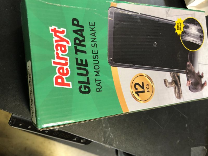 Photo 1 of Pelrayt Glue Mouse Traps Indoor for Home, Rat Trap-12 Pack, Large Heavy Duty Glue Traps for Safe Home Pest Control. Pre-Scented, Non-Toxic Sticky Boards for Mice, Rats & More. Easy to Use