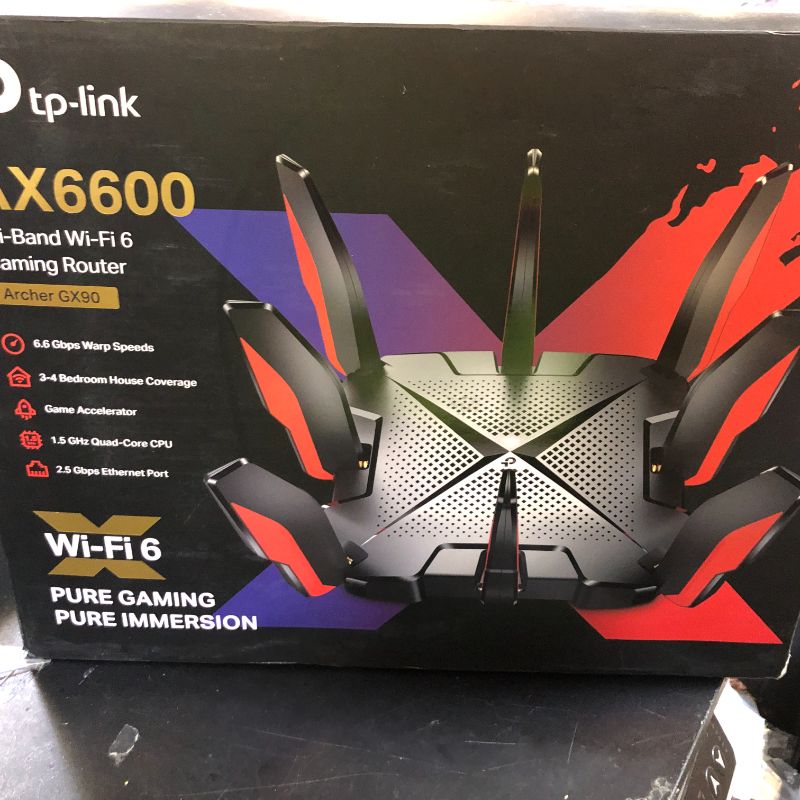 Photo 1 of TP-Link AX6600 WiFi 6 Gaming Router (Archer GX90)- Tri Band Gigabit Wireless Internet Router, High-Speed ax Router, Smart VPN Router for a Large Home