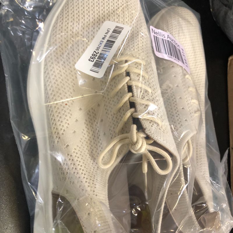 Photo 1 of Mens Casual Dress Shoes Oxfords Fashion Sneaker Business Comfortable Breathable Mesh Knit Lightweight Walking Office Tennis Shoes Lace up,Beige White EU43