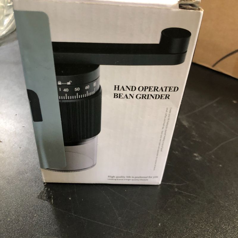 Photo 1 of Mongdio Portable Manual Coffee Bean Grinder with 35 Grind Settings, Hand Coffee Grinder, Conical Burr Coffee Grinder, Perfect for Home and Outdoors, Black