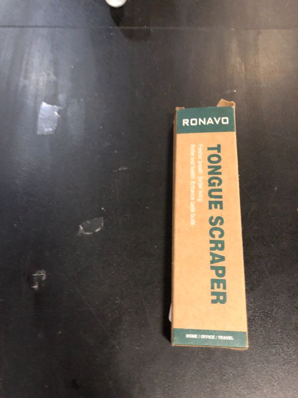 Photo 1 of RONAVO Tongue Scraper for Kids & Adults, Tongue Cleaner for Small Mouth, Fights Bad Breath, Metal Tongue Scraper for Oral Hygiene Routine, with Handy Case for Travel/Home/Office