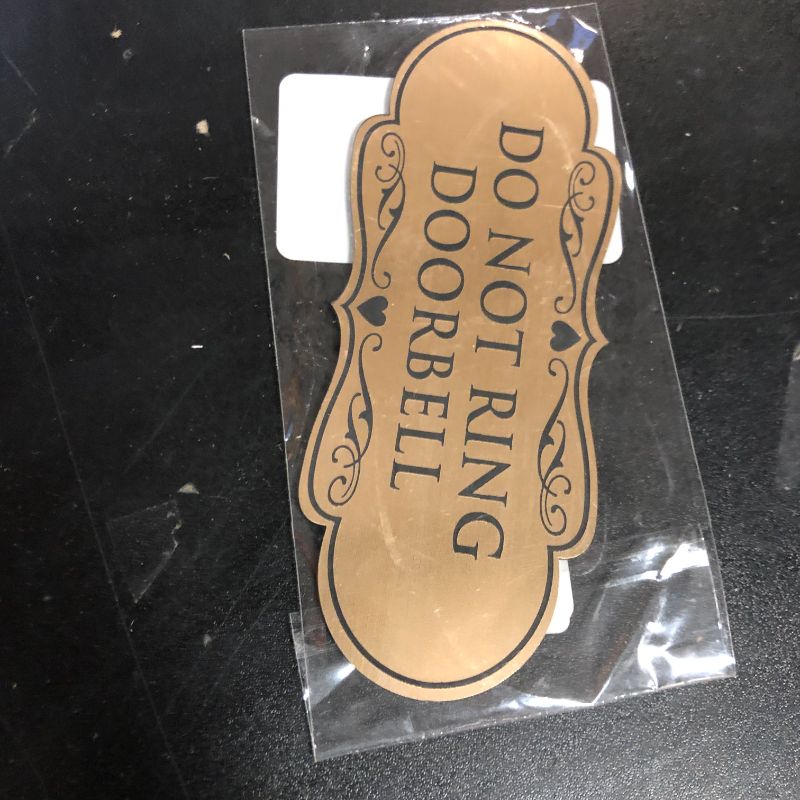 Photo 1 of Signs ByLITA Designer Do Not Ring Doorbell Sign(Brushed Gold) - Small