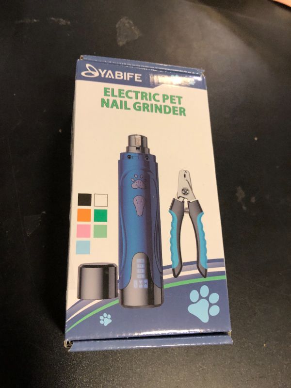 Photo 1 of Dog Nail Trimmers and Dog Nail Clippers Kit, Whisper Quiet Electric Grinder with Light, Rechargeable, for Small, Medium, Large Dogs, Cats Toenail & Claw Grooming, 3 Speeds