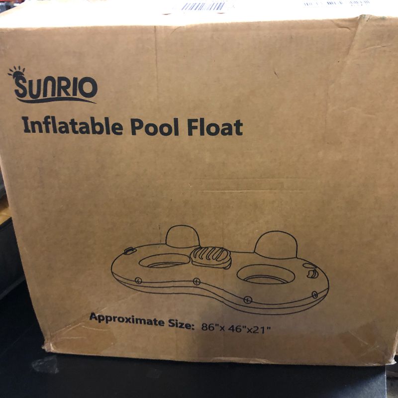Photo 1 of Sunrio 2025 New & Upgrade 2 Person Double River Tubes for Floating Heavy Duty Inflatable Floating Lounger Premium Water Rafts Pool Float Above Lake and River for Adults?Blue?