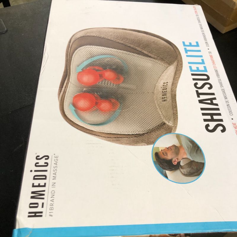 Photo 1 of Homedics Back and Neck Massager, Portable Shiatsu All Body Massage Pillow with Heat, Targets Upper and Lower Back, Neck and Shoulders. Lightweight for Travel