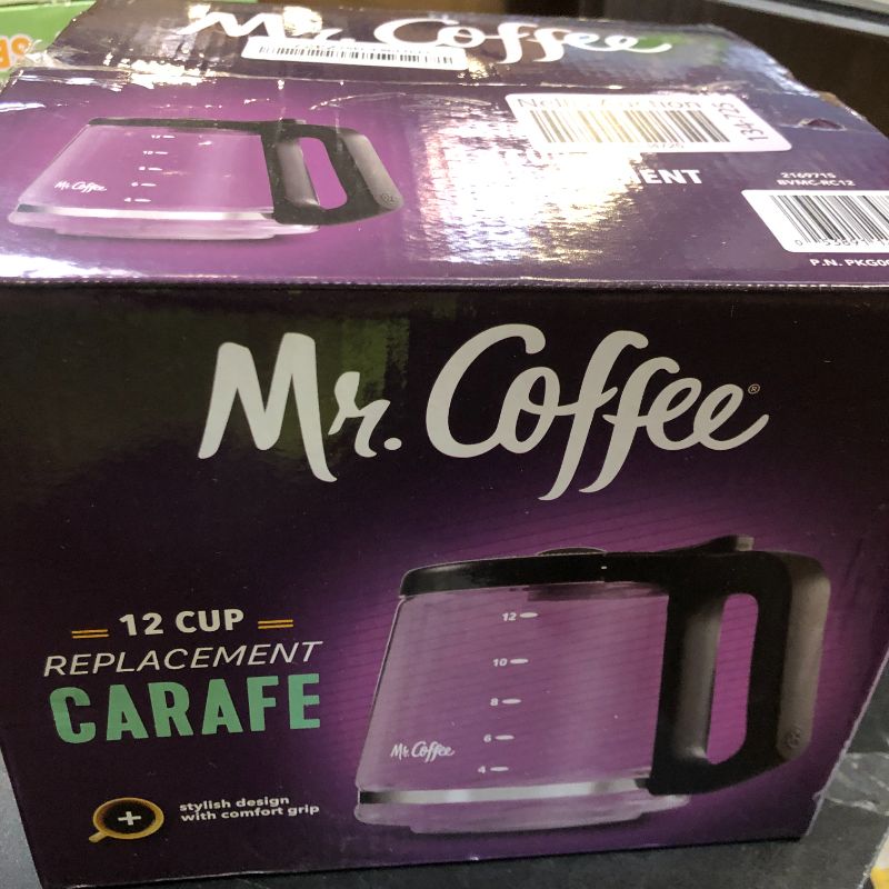 Photo 1 of Mr. Coffee 12-Cup Replacement Carafe – Compatible with Mr. Coffee 12 Cup Machines, Glass Pot with Black Handle