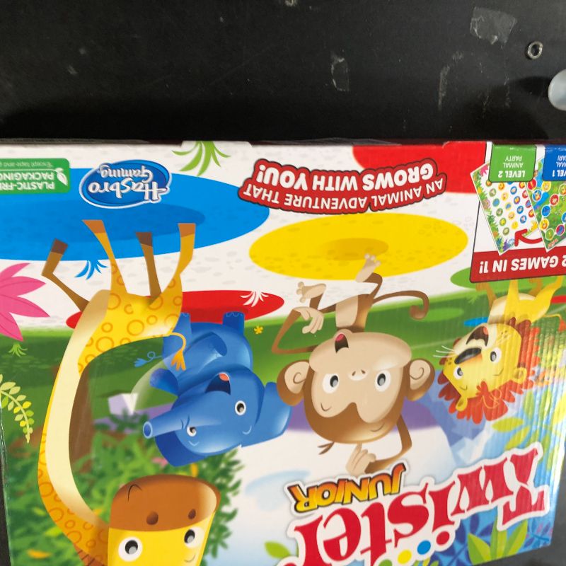 Photo 1 of Hasbro Gaming Twister Junior Game, Animal Adventure 2-Sided Mat, 2 Games in 1, Party Game for Kids Ages 3 and Up and 2-4 Players (Amazon Exclusive)