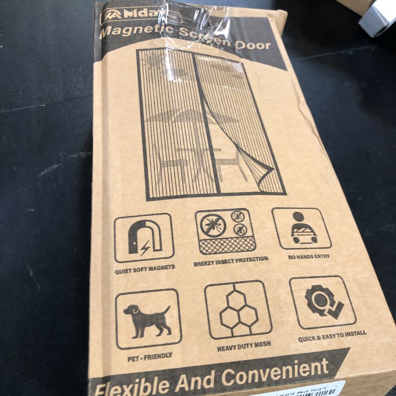 Photo 1 of Magnetic Screen Door?Screen Door Mesh?Keep Bugs Out, Heavy-Duty Mesh Curtain,Pet and Kid Friendly, Works with Front Doors, Sliding Doors?32x80 Inch ?Black