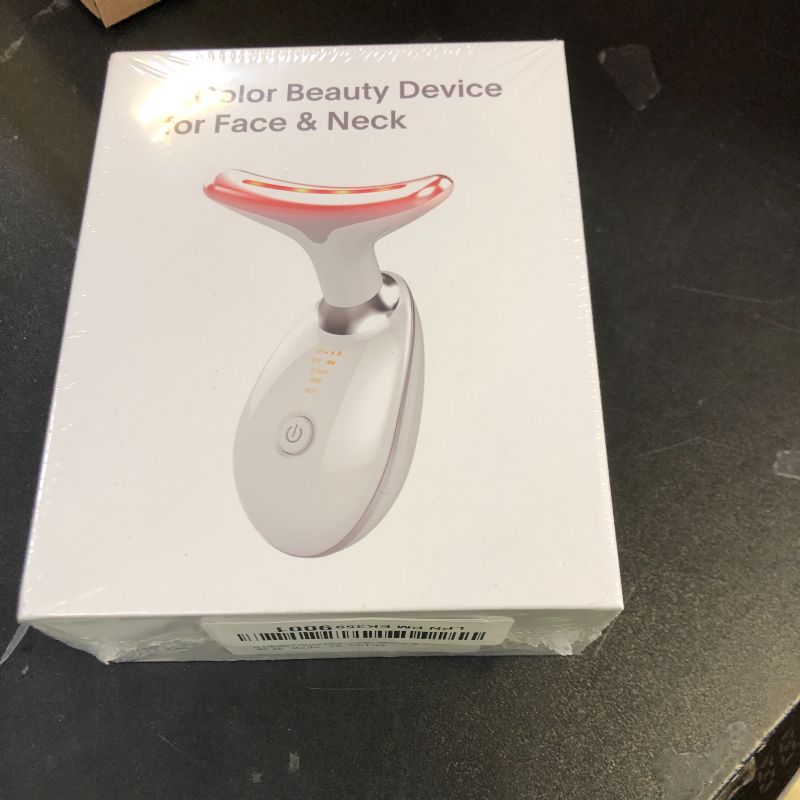 Photo 1 of ELISHINE 7 Color Face and Neck Massager Light Therapy, Red Light Based Facial Massager for Skin Care, Firming, Smoothing (White)