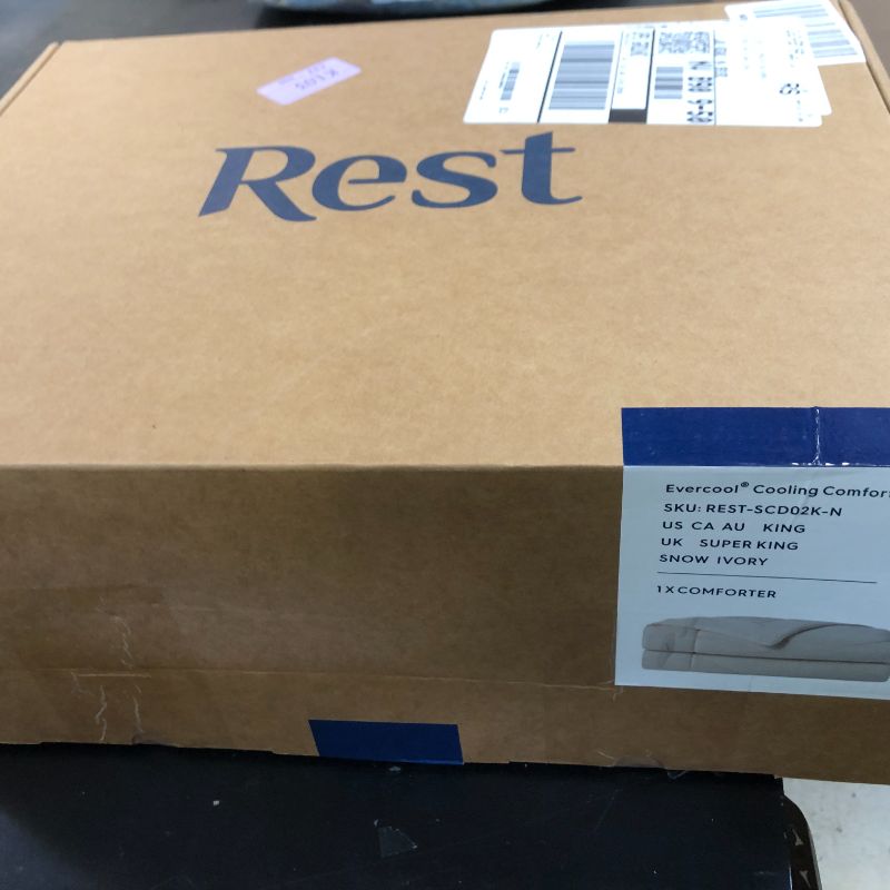 Photo 1 of REST® Evercool® Cooling Comforter, King/Cali King, Blanket for Hot Sleepers, All Season Bedding to Keep Cool for Night Sweats, Breathable Lightweight Blanket, 106x90 Inches, Snow Ivory