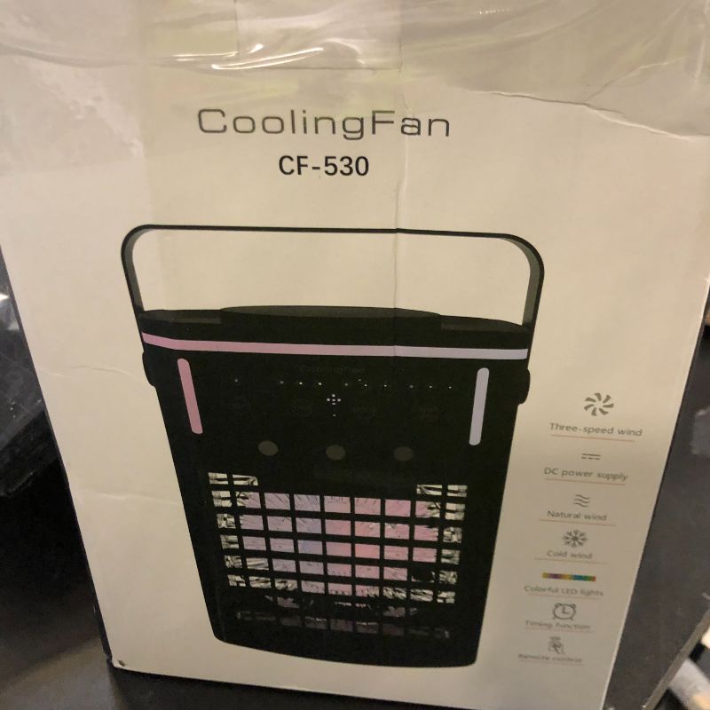 Photo 1 of Portable Air Conditioners, Mini Air Conditioner Portable with Remote, 3 Speeds & 3 Mist, 2-8H Timer & 7 Light Evaporative Air Cooler, Personal Cooling Air Conditioner Fan for Bedroom Office Desk