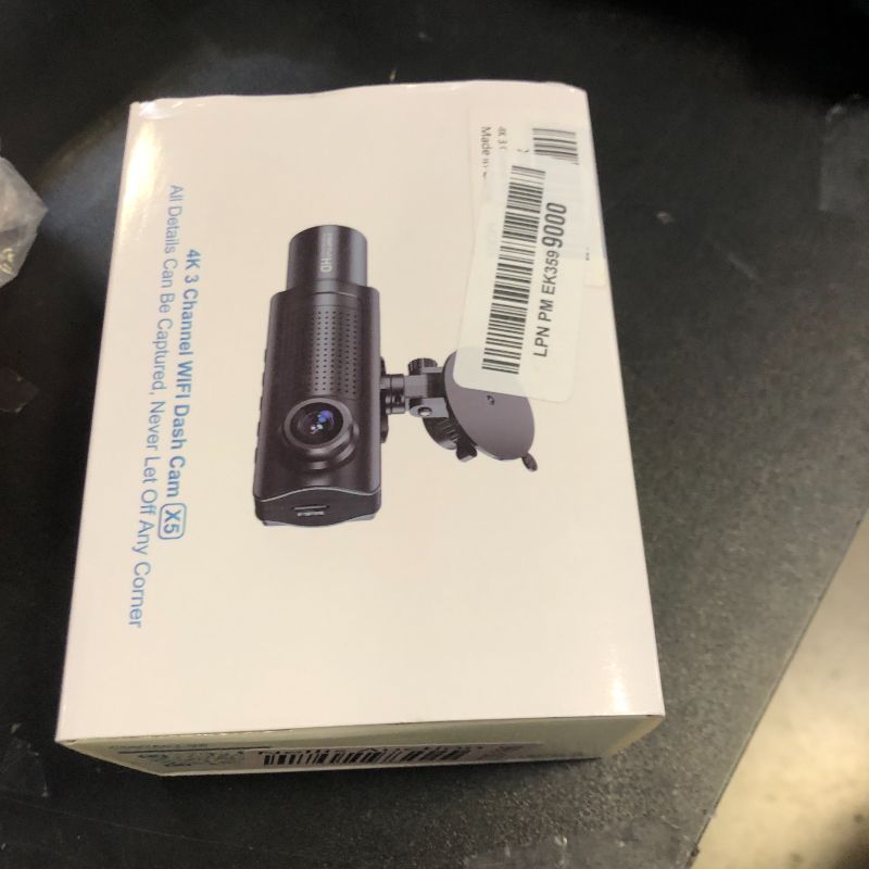 Photo 1 of Miden X5 4K WiFi Dash Cam Front and Rear Inside, 2160P+1080P+1080P FHD 3 Channel Dash Camera for Cars, 360° All Sides Dashcam, Free 64G SD Card, G-Sensor, WDR, Night Vision, 24H Parking Monitor