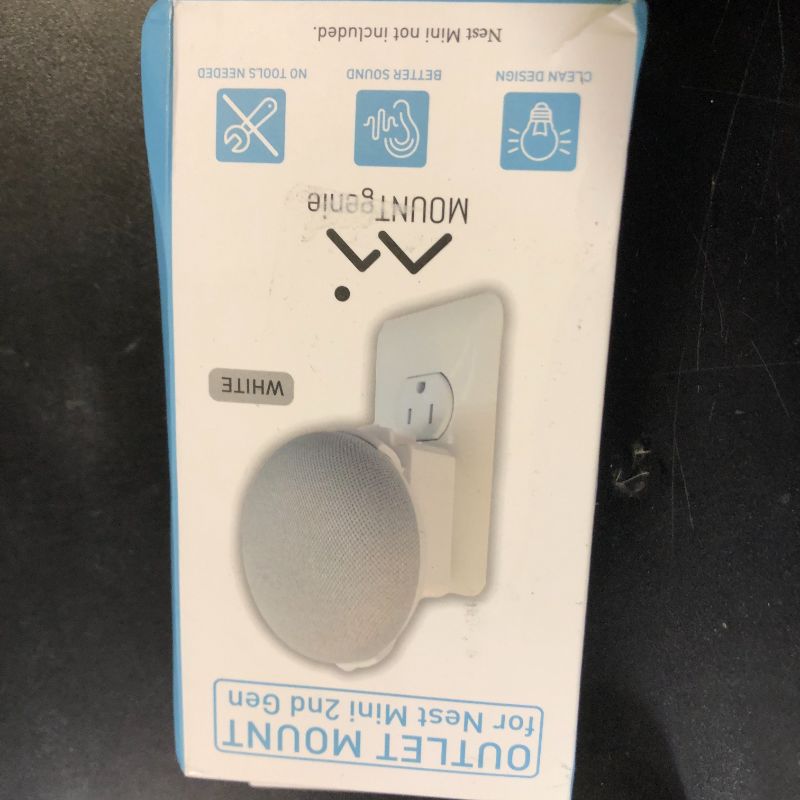 Photo 1 of The Nest Mini Easy Genie Mount 2nd Gen 2019: The Simplest and Cleanest Outlet Wall Mount Hanger Stand for New Google Nest Mini - No Cord Wrapping Required - Designed in USA (White)