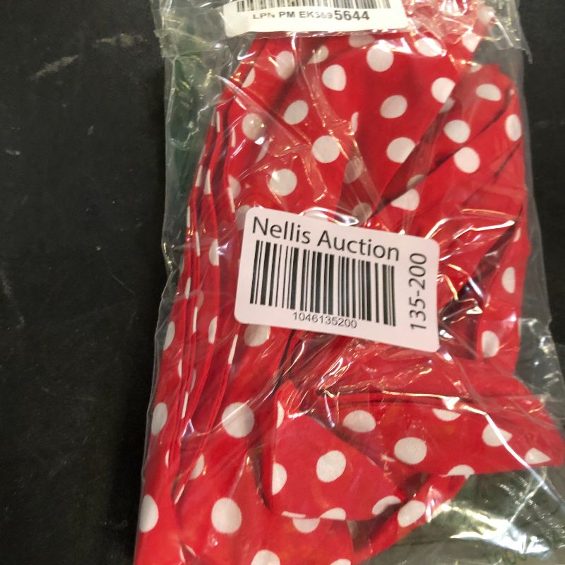 Photo 1 of 2 Pieces Polka Dot Headband Bandana Headband 50s Costume Hair Accessories Bows Wide Headwrap for Women and Girls (Red,Big Dots)