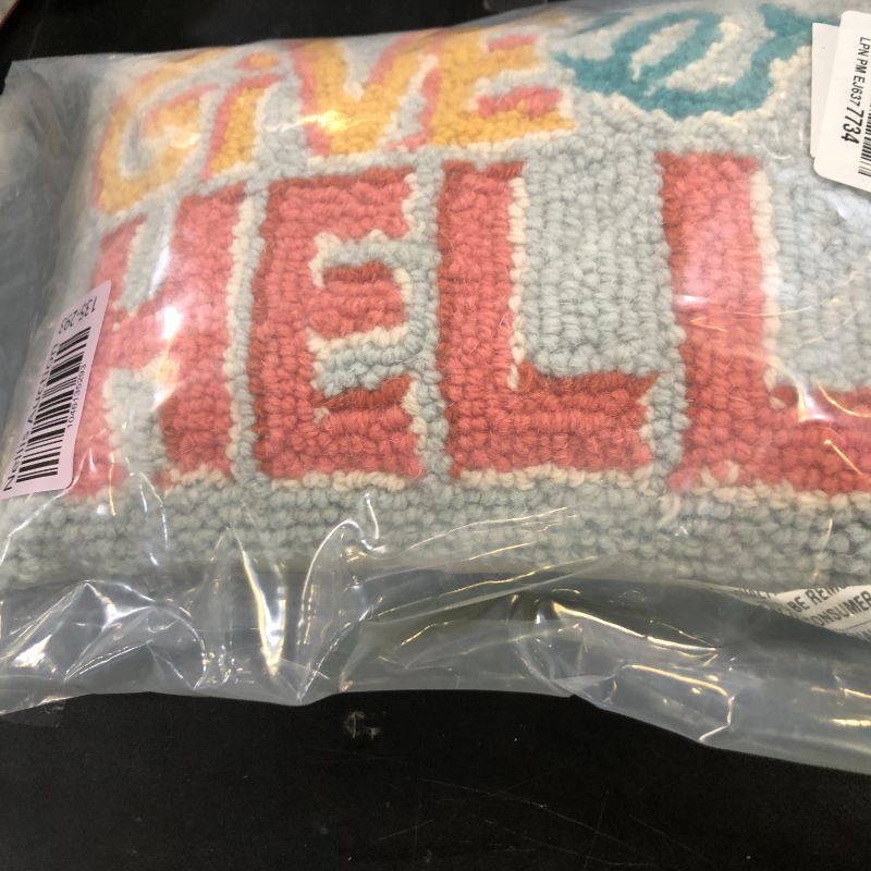 Photo 1 of Peking Handicraft Give'Em Hell Poly Filler Hook Pillow, 12-Inch, Multicolor