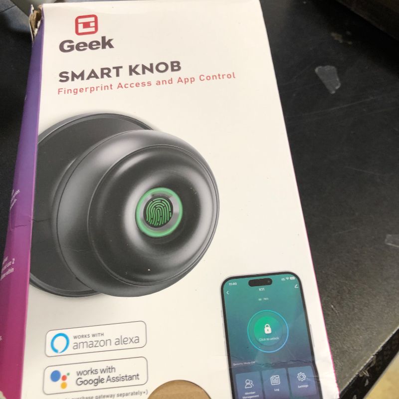 Photo 1 of GeekTale Fingerprint Door Lock for Bedrooms, Fingerprint Door Knob with Lock, Smart Door Lock, App Control, Back-up Keys, Thumbprint Door Knob for Bedrooms, Office, Apartment