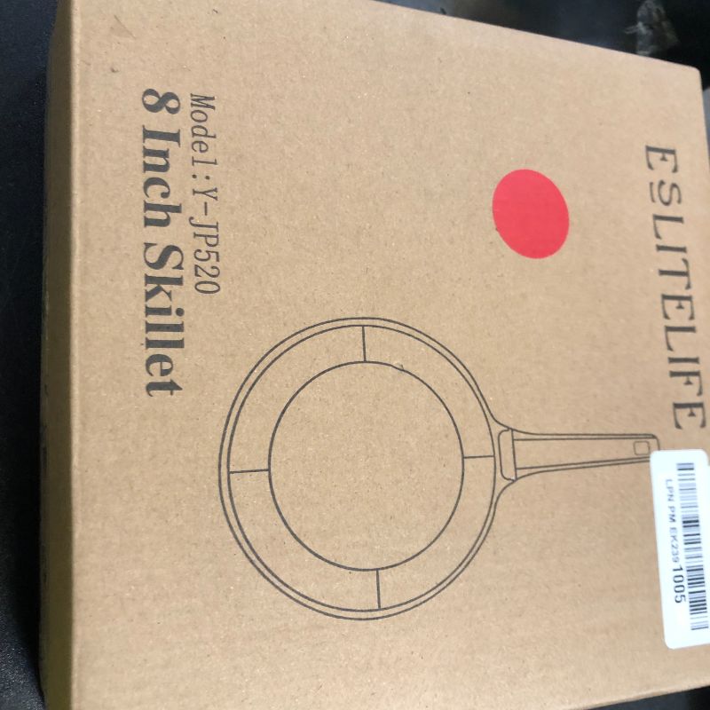 Photo 1 of ESLITE LIFE Nonstick Ceramic Frying Pan Skillet, Non-Toxic Egg Omelette Kitchen Cooking Pans Compatible with All Stovetops (Gas, Electric & Induction), PTFE & PFOA Free (White, 8'')