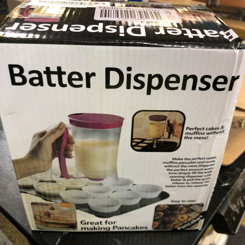 Photo 1 of MIWOGA Pancake Batter Dispenser, Kitchen Must Have Tool for Perfect Pancakes, Cupcake, Waffle, Cake & Crepe, Batter Separator Maker with Measuring Label, Easy Pour Baking Supplies for Griddle (Purple)
