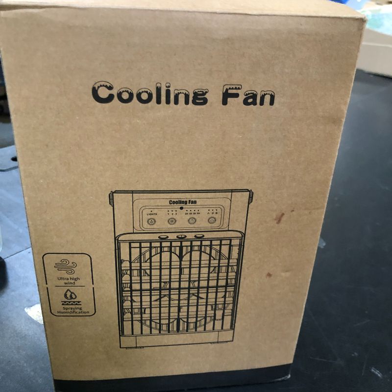 Photo 1 of Portable Air Conditioners for Bedroom, Dual Motor Evaporative Air Cooler with 3 Speeds & 3 Mist, 7 Color Night Light Cooling Fan with 2-8H Timer, 1100ML Personal AC Unit for Office Room
