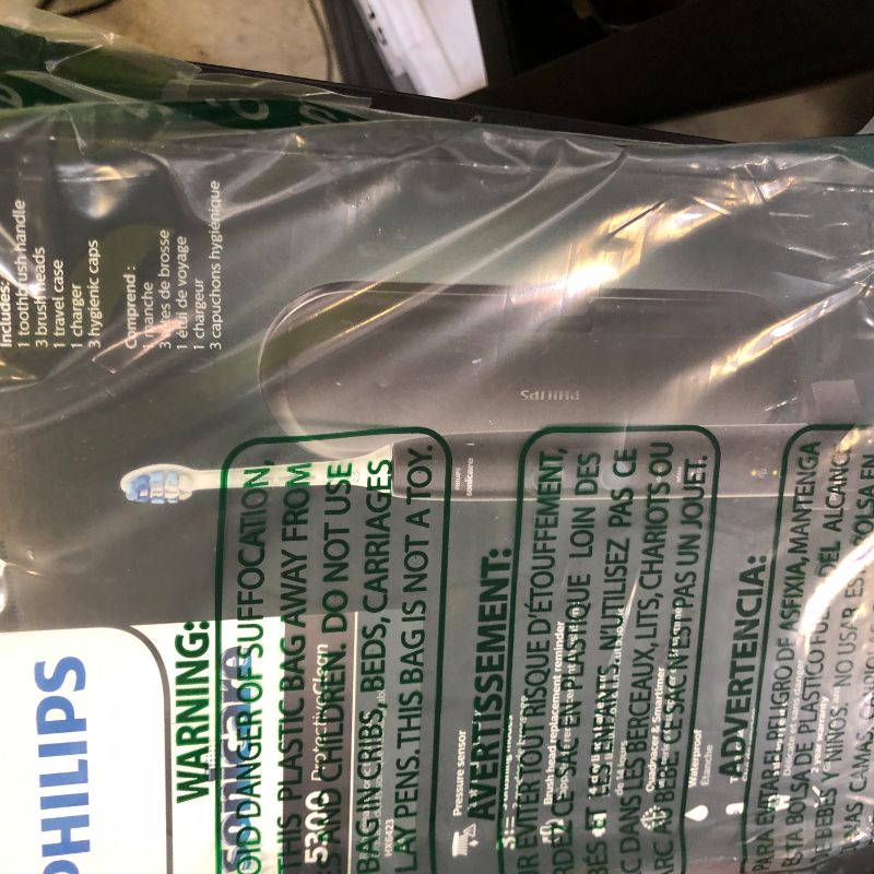 Photo 1 of Philips Sonicare ProtectiveClean 5300 Rechargeable Electric Toothbrush, with Pressure Sensor, 3 Cleaning Modes, SmarTimer and QuadPacer, with 2 Bonus Brush Heads, Travel Case, Black, Model HX6423/34