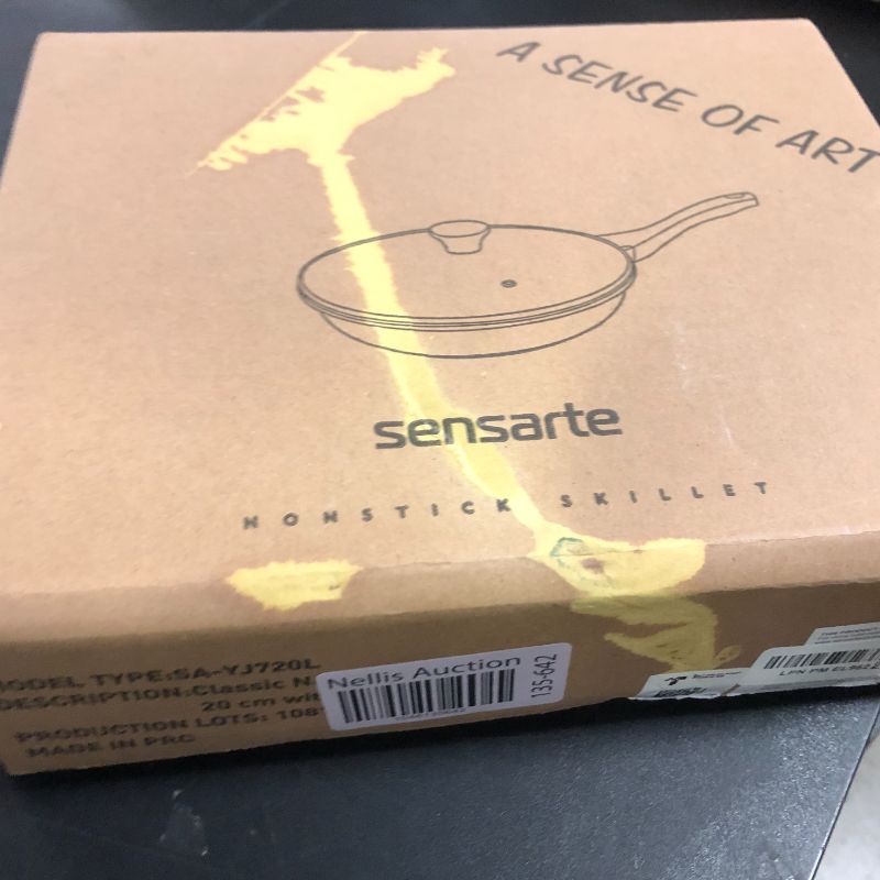 Photo 1 of SENSARTE Nonstick Frying Pan Skillet with Lid, Omelet Pan with Cover, Healthy Egg Pan Chef's Pan, Kitchen Cooking Pan, PFOA Free (8inch + Glass Lid)