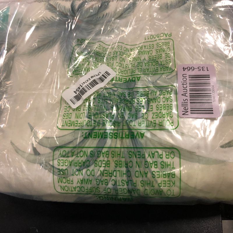 Photo 1 of Tommy Bahama - King Sham, Cotton Bedding with Envelope Closure, Pre-Washed for Extra Softness (Serenity Palm Blue, 21" x 37")