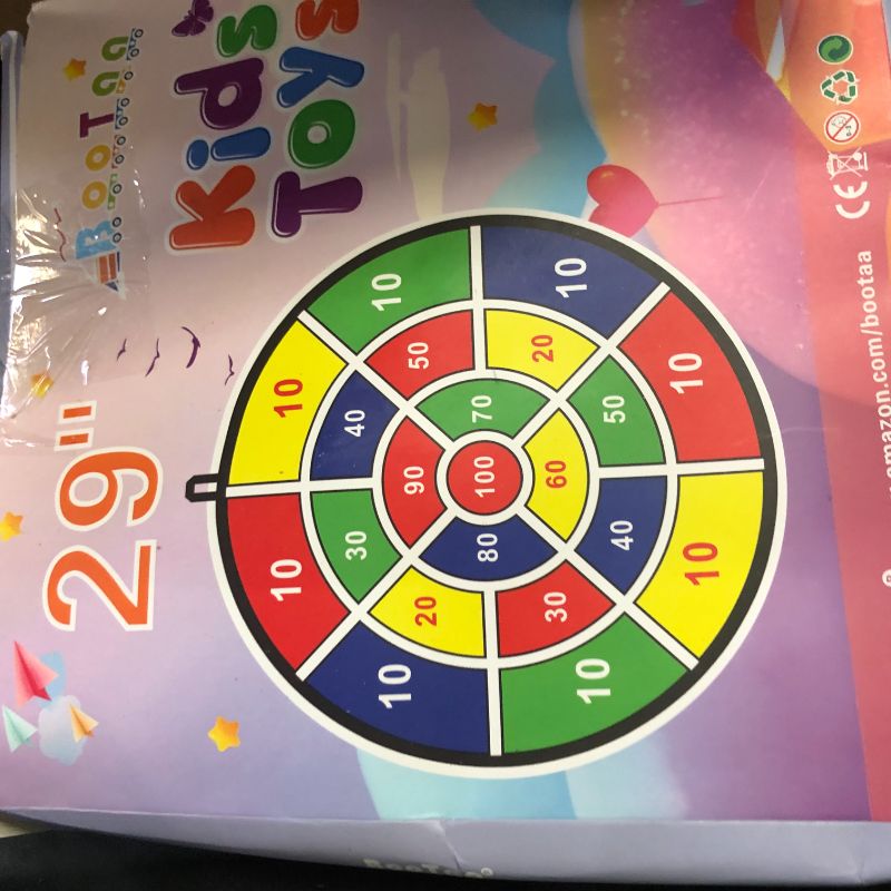 Photo 1 of 29" Large Dart Board for Kids, BooTaa Kids Dart Board with 12 Sticky Balls, Boys Toys, Indoor/Sport Outdoor Fun Party Play Game Toys, Birthday Gifts for 3 4 5 6 7 8 9 10 11 12 Year Old Boys Girls