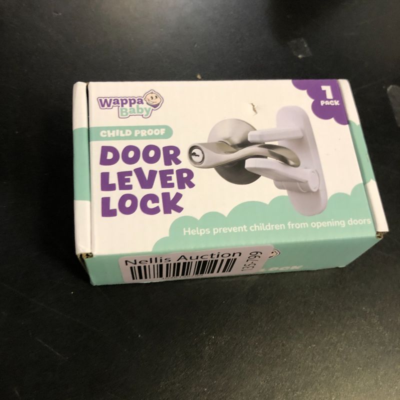 Photo 1 of Door Lever Lock (1 Pack) Prevents Toddlers from Opening Doors. 3.25" L * 1.5" W * 4.5" H Easy One Hand Operation for Adults. Durable ABS with 3M Adhesive Backing. Simple Install, No Tools Needed.
