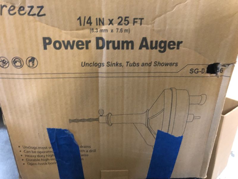 Photo 1 of Drain Auger, Clog Remover with Drill Adapter, 25 Feet Flexible Plumbing Snake Use Manually or Powered for Kitchen,Bathrom and Shower Sink, Comes with Gloves (orange)