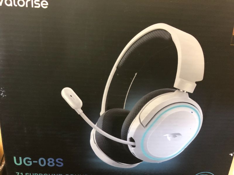 Photo 1 of Wireless Gaming Headset, 7.1 Surround Sound, 2.4GHz USB Gaming Headphones with Bluetooth 5.4, 100H Battery, ENC Noise Canceling Mic, RGB Light, Wireless Headset for PC PS5 PS4 Mac Switch (Black-White)