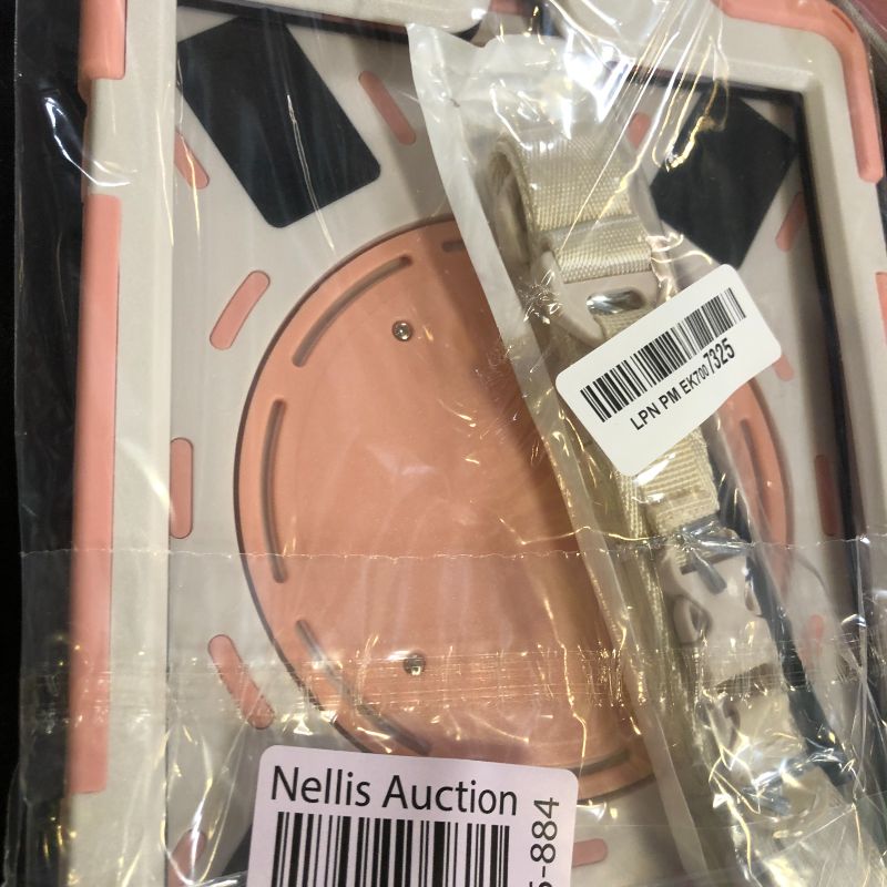 Photo 1 of LX-SUNCX for iPad 10.2 Case 9th Generation 2021 / 8th Gen 2020 / 7th 2019,Shockproof Kids Case with Screen Protector,Rotating Stand/Pencil Holder/Shoulder Strap for iPad 10.2 Inch - Rose Gold