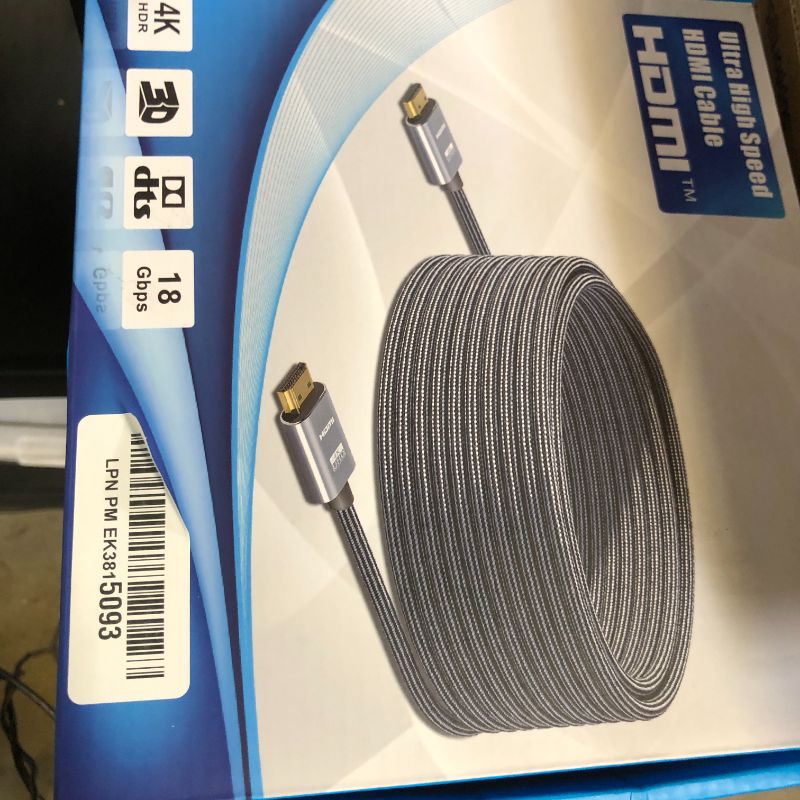 Photo 1 of LEADSTAR HDMI Cable 4K 40 ft / 12m, High Speed HDMI 2.0 Cord Braided | 4K@30Hz, Ultra HD, 1080p, ARC, HDR, 3D, HDCP 2.2 | for Xbox, PS5, TV, Laptop, Monitor
