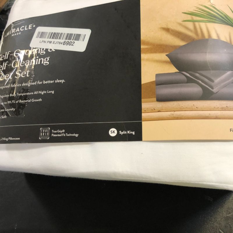 Photo 1 of Miracle Made Cooling Bed Sheets - 5-Piece Silver-Infused 300 Thread Count, Thermoregulating & Cooling Fabric for Sensitive Skin - White King Sheet